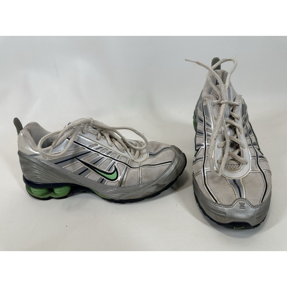 Nike Shox Women's Size 8 Gray Green Running Training Shoes 312522-132